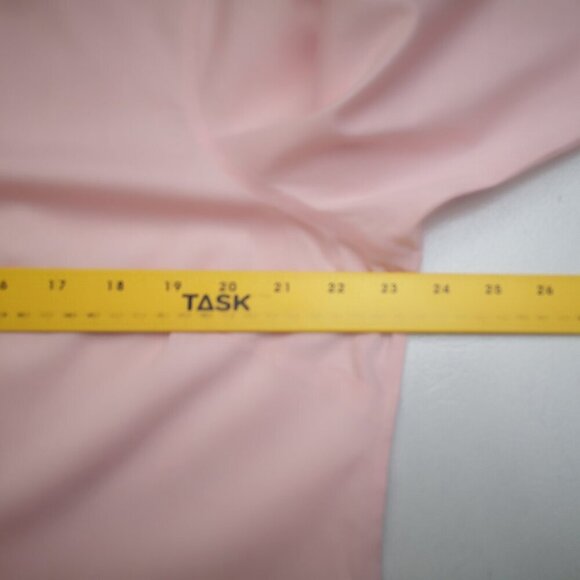 Lands' End Ladies No Iron Pinpoint Oxford 3/4 Length Sleeves Pink Shirt - Picture 7 of 10